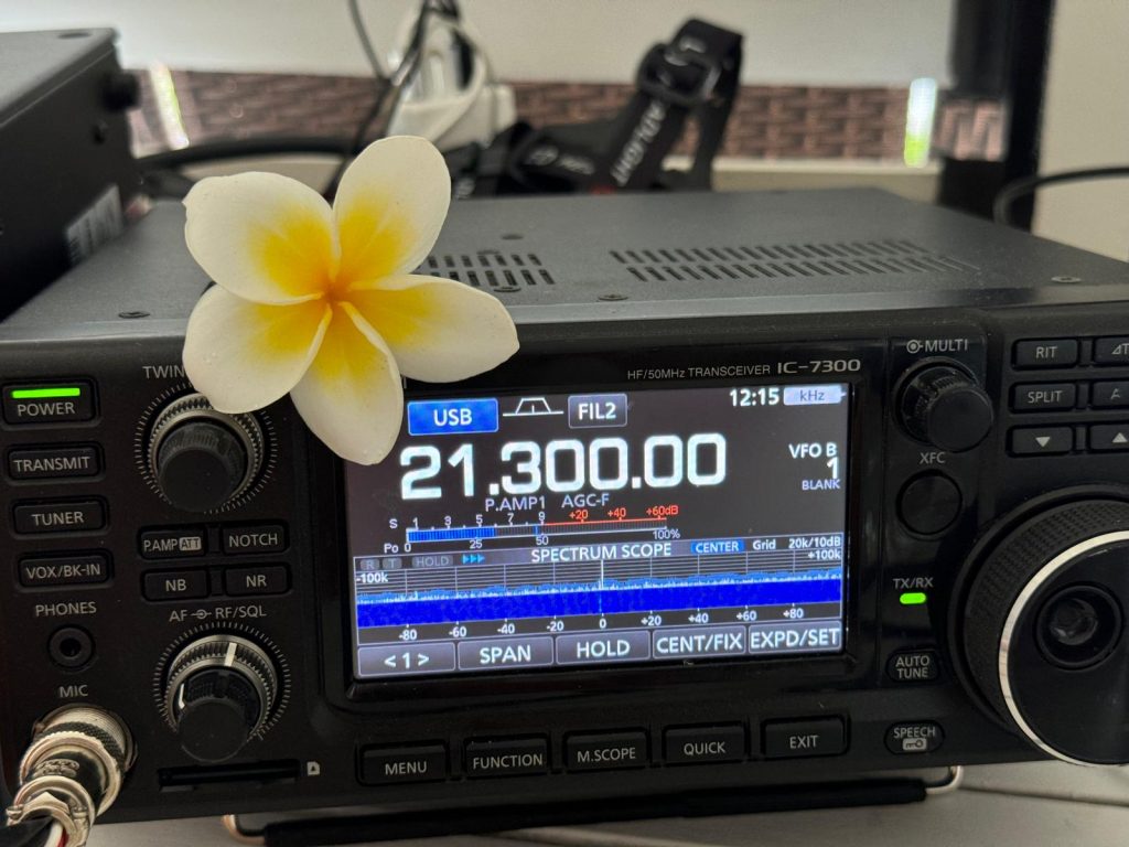 Icom-7300 and a flower