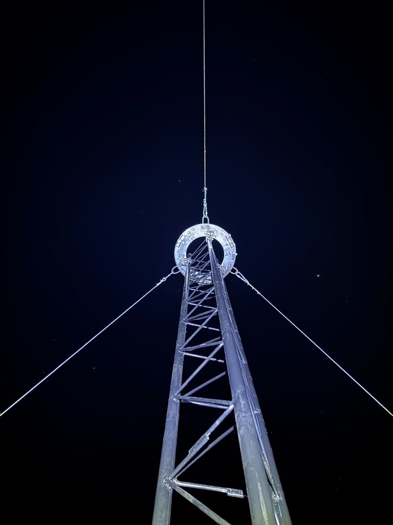 First section of the rotating tower