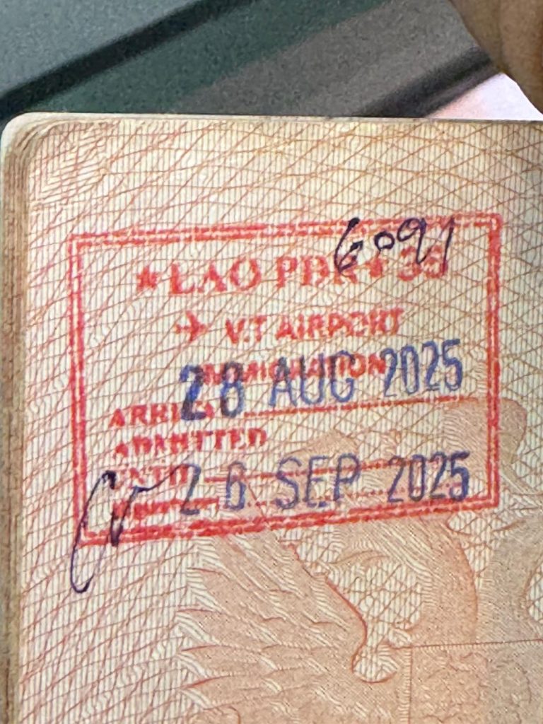 Laos passport stamp
